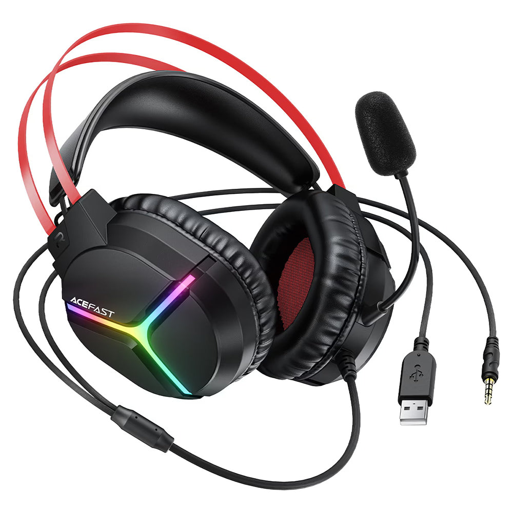Gaming slušalice 3,5mm Acefast H16, RGB, 2m, Crne