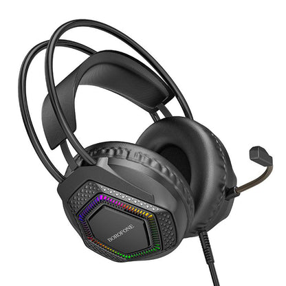 Gaming slušalice 3.5mm Borofone BO105 Thunder, RGB, 2m, Crne