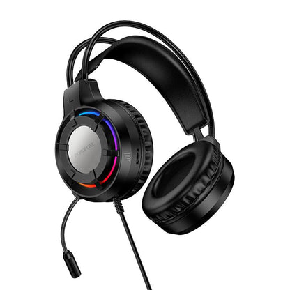 Gaming slušalice 3.5mm Borofone BO112 Wave, RGB, 2m, Crne
