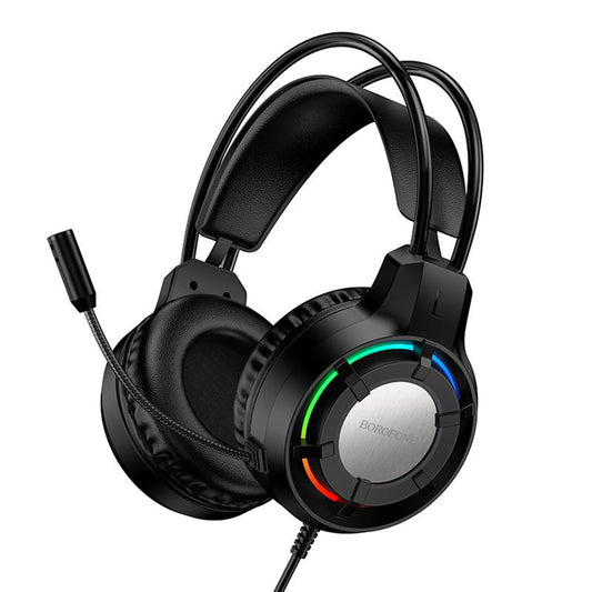 Gaming slušalice 3.5mm Borofone BO112 Wave, RGB, 2m, Crne