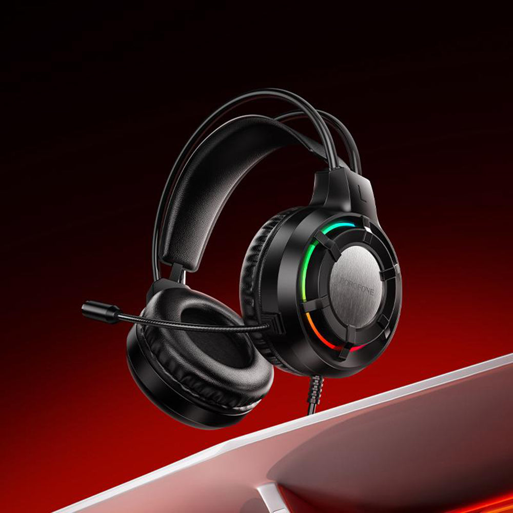 Gaming slušalice 3.5mm Borofone BO112 Wave, RGB, 2m, Crne