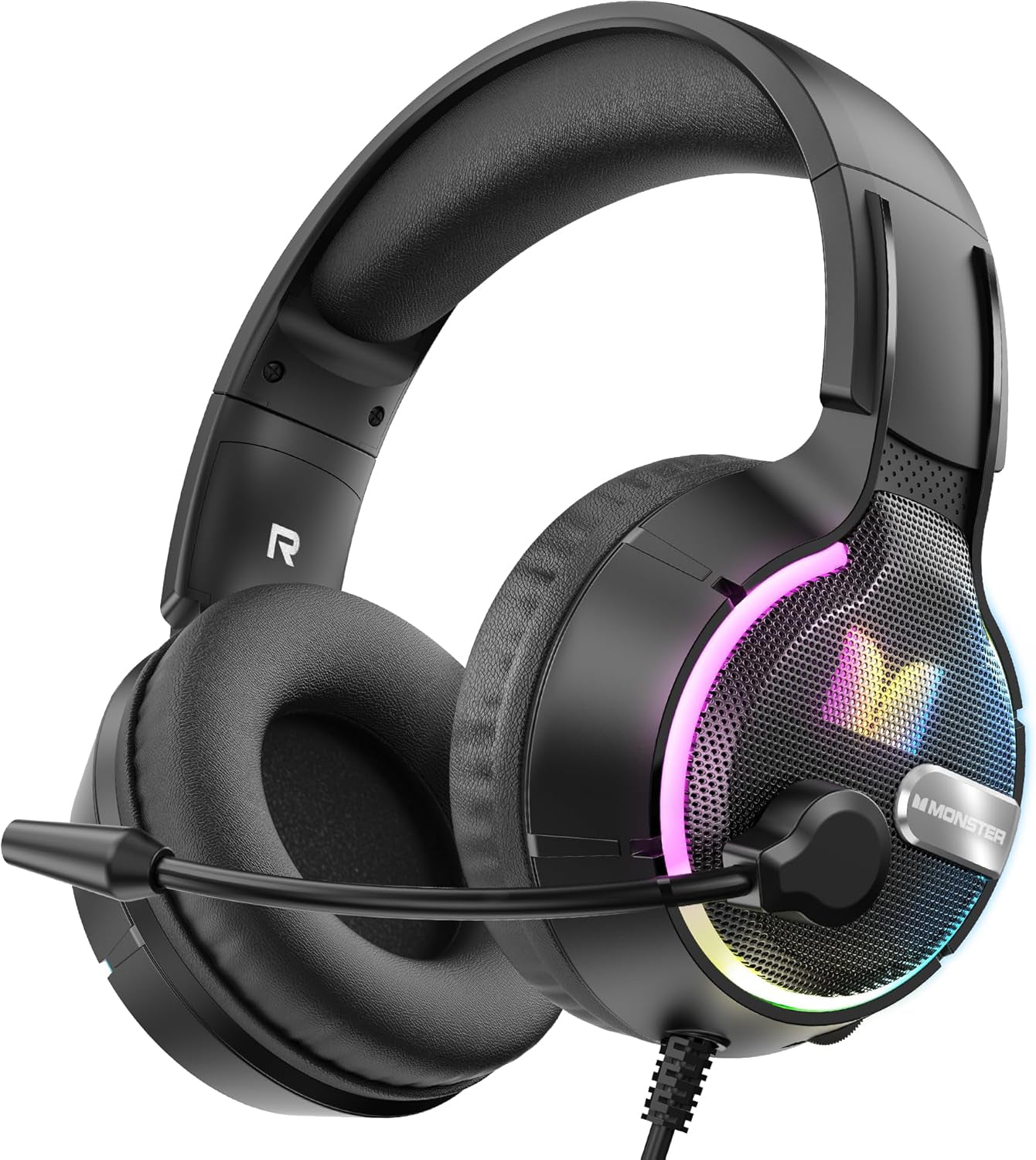Gaming slušalice 3.5mm Monster Mission 320, RGB, 1.9m, Crne