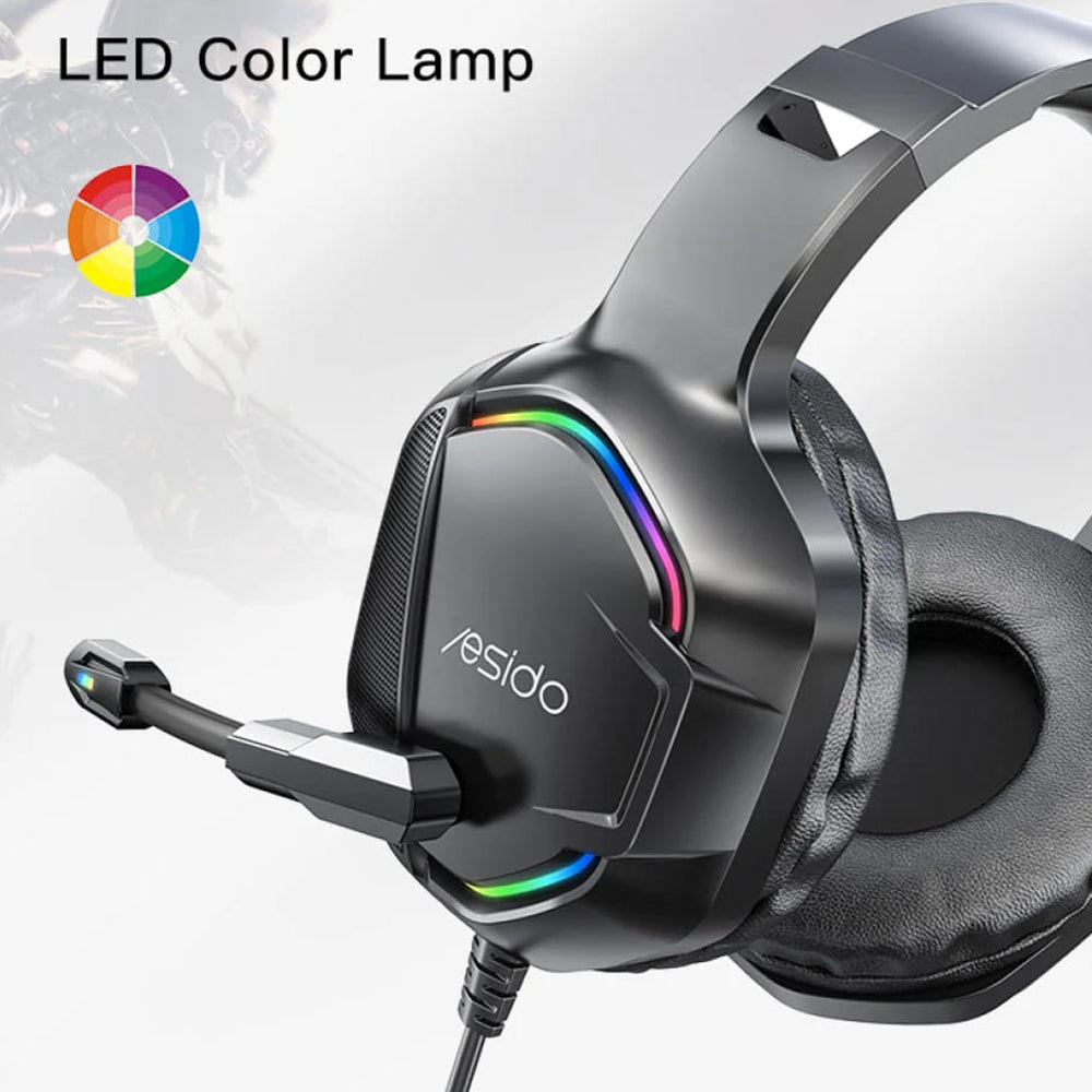 Slušalice za gaming 3.5mm Yesido EK01, RGB, 1.2m, Crne