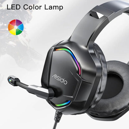 Slušalice za gaming 3.5mm Yesido EK01, RGB, 1.2m, Crne