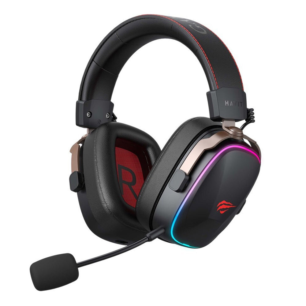 Bežične gaming slušalice HAVIT H2039BG, RGB, BT / Wi-Fi / Žičane, Crne Okr.