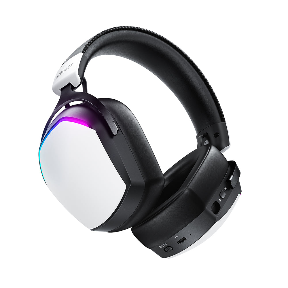 Bežične gaming slušalice Acefast H11, RGB, BT / Wi-Fi / Žičane, Bijele