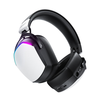 Bežične gaming slušalice Acefast H11, RGB, BT / Wi-Fi / Žičane, Bijele