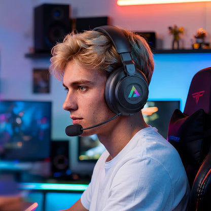 Bežične gaming slušalice Acefast H15, RGB, BT / Wi-Fi / Žičane, Crne