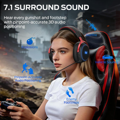 Bežične gaming slušalice Monster Mission 350, BT / Wi-Fi / Žičane, Crne