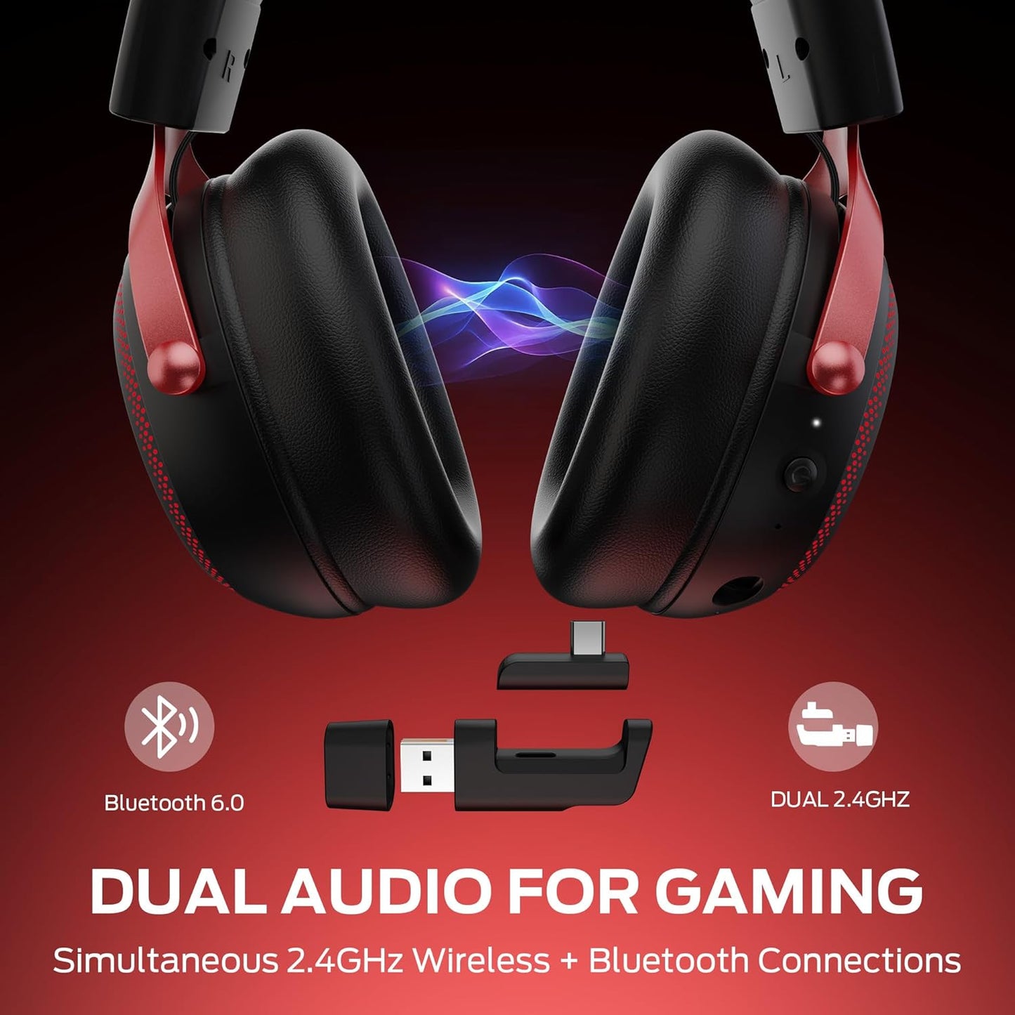 Bežične gaming slušalice Monster Mission 350, BT / Wi-Fi / Žičane, Crne