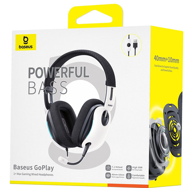 Slušalice USB-A Baseus GoPlay 1+ Max, Bijele A00181003213-00