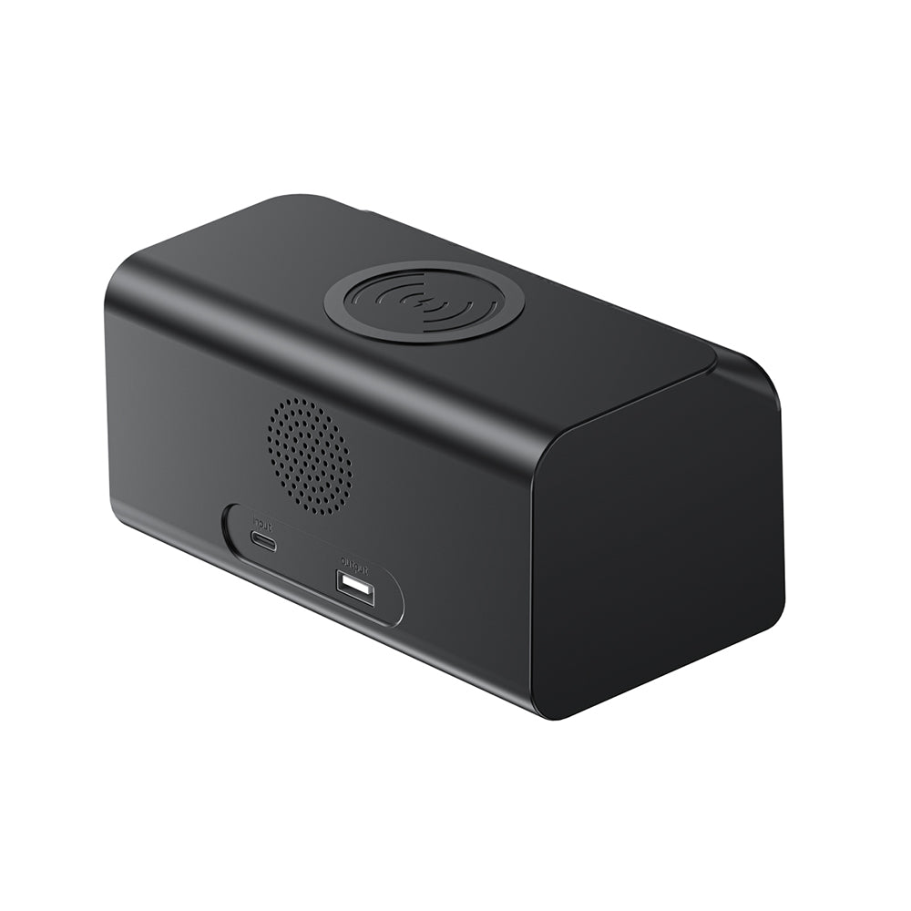 Digitalni sat HAVIT W3041 6u1 s bežičnim punjenjem QI, Crni