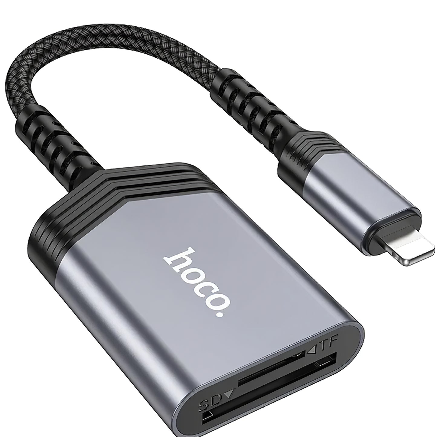 Čitač kartica Lightning HOCO UA25, SD - microSD, Sivi