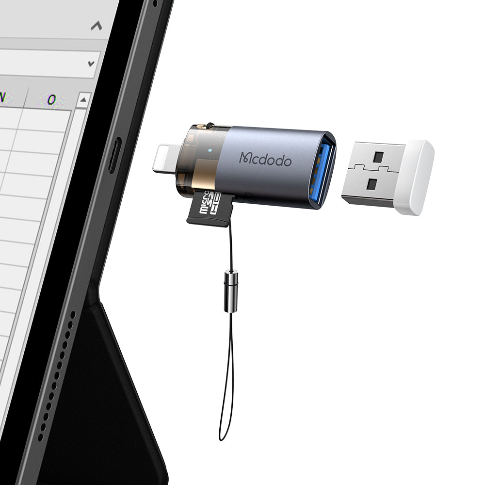 Čitač kartica Lightning McDodo OT-7850, USB-A (OTG) - microSD, Crni