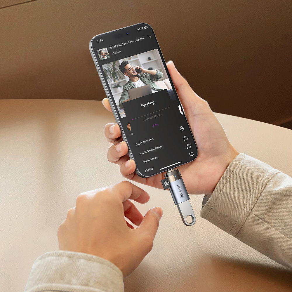 Čitač kartica Lightning McDodo OT-7850, USB-A (OTG) - microSD, Crni