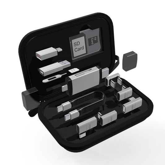 USB / USB-C čitač kartica OEM OmniLink Pro-003 Travel, 10in1, Siva