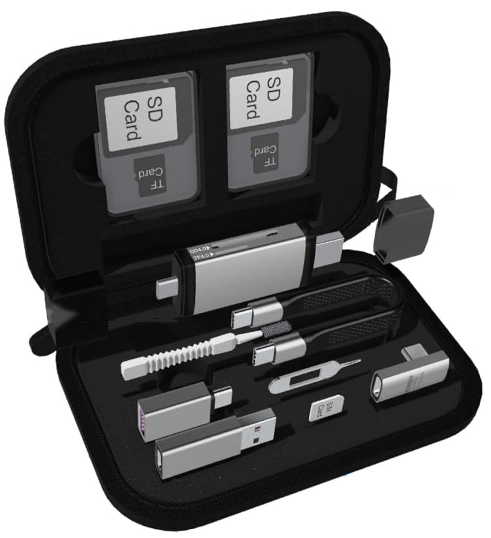 USB / USB-C čitač kartica OEM OmniLink Pro-002 Travel, 7u1, Siva