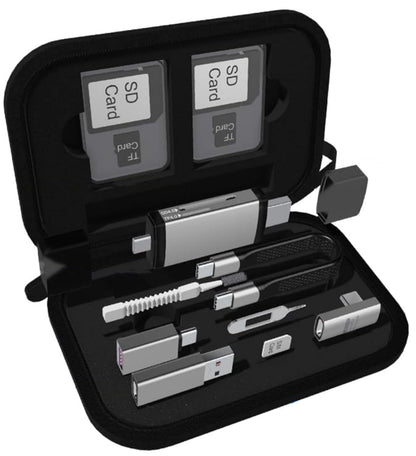USB / USB-C čitač kartica OEM OmniLink Pro-002 Travel, 7u1, Siva