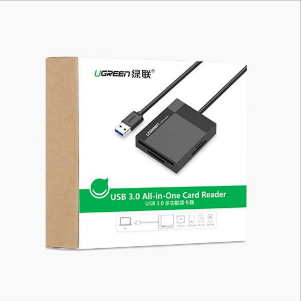 Čitač kartica USB 3.0 UGREEN CR125, SD - microSD - CF - MS, Crni