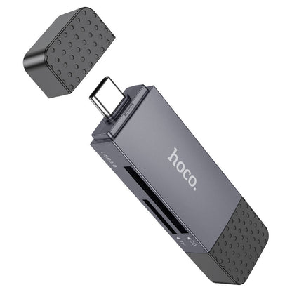 Čitač kartica USB 3.0 / USB-C HOCO HB45, SD - microSD, Sivi