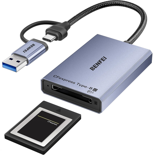 USB 3.2 / USB-C čitač kartica Benfei, CFexpress B, Siva