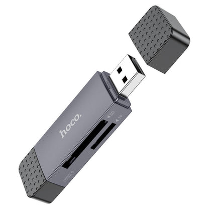Čitač kartica USB 3.0 / USB-C HOCO HB45, SD - microSD, Sivi