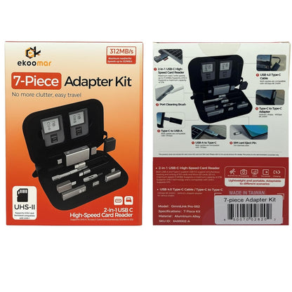 USB / USB-C čitač kartica OEM OmniLink Pro-002 Travel, 7u1, Siva