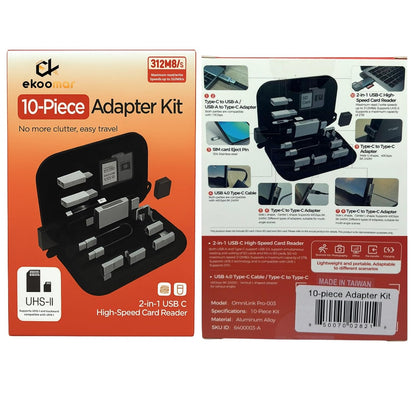USB / USB-C čitač kartica OEM OmniLink Pro-003 Travel, 10in1, Siva