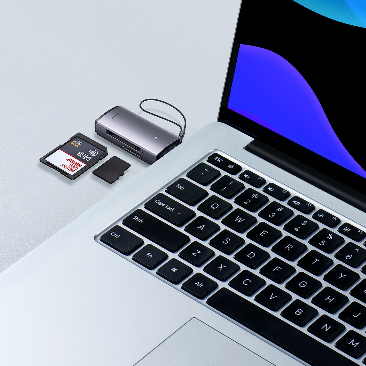 Čitač kartica USB Baseus BS-OH069, SD - microSD, Sivi WKQX060013