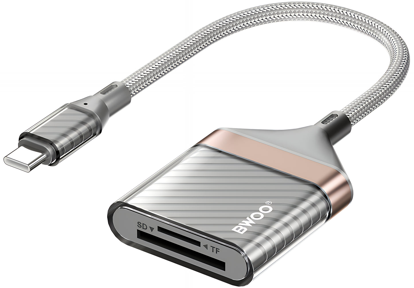 USB-C čitač kartica BWOO BZ64, SD - microSD, Siva
