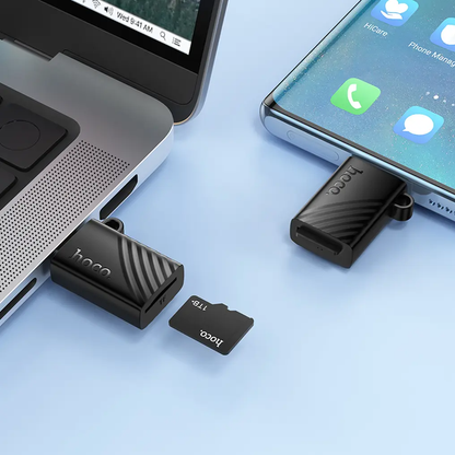 USB-C čitač kartica HOCO HB53, microSD, Crna