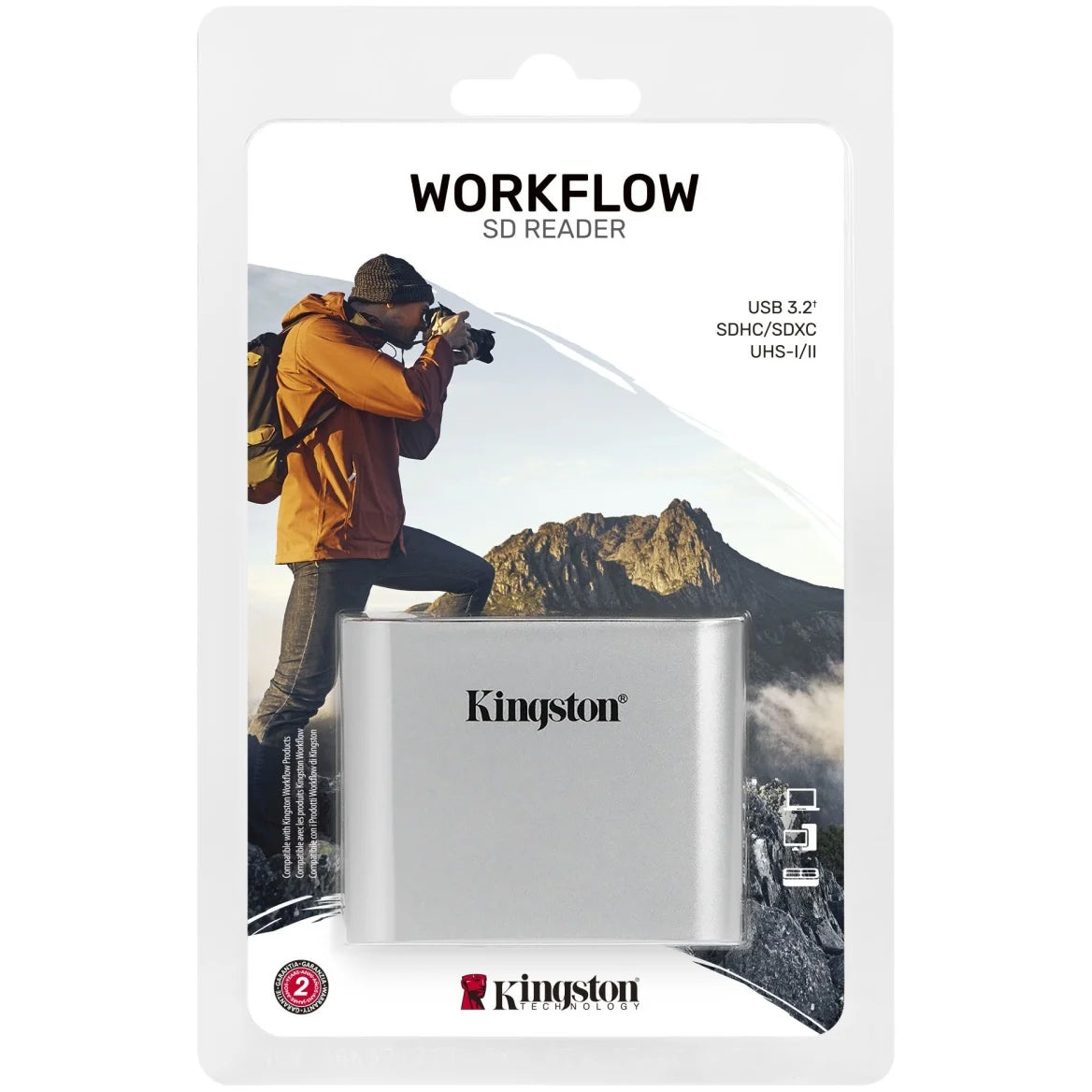 Čitač kartica USB-C Kingston Workflow, Dual SD, Sivi WFS-SD
