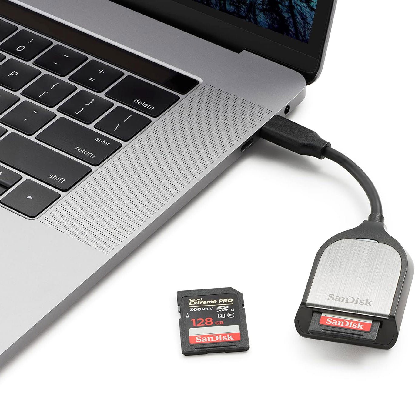 Čitač kartica USB-C SanDisk Extreme PRO, SD, sivi SDDR-409-G46