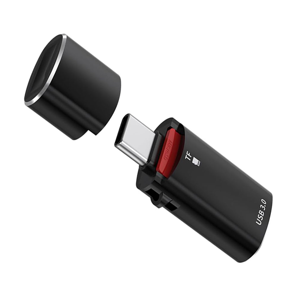 Čitač kartica USB-C Techsuit AluVoltX, USB-A (OTG) - microSD, Crni