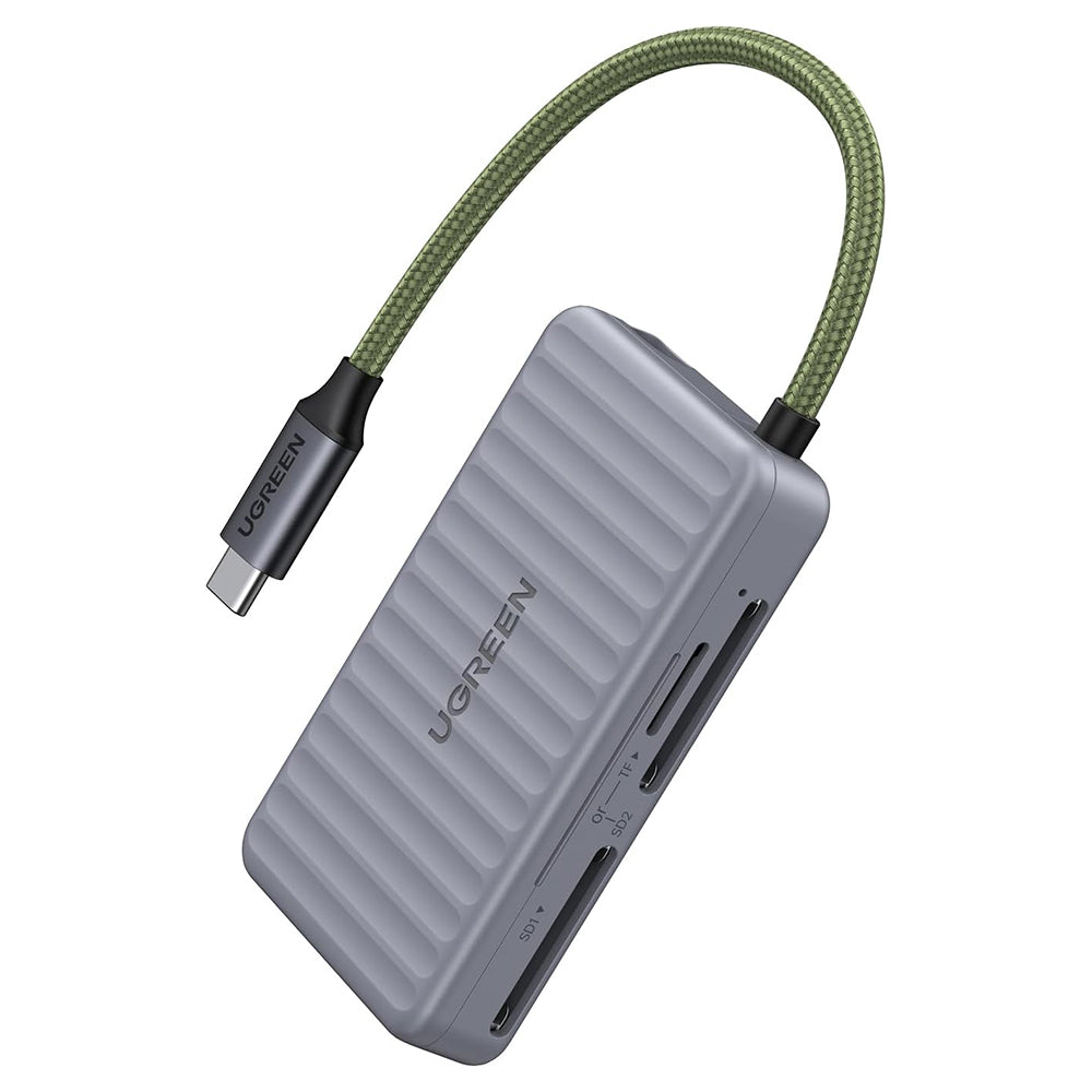 Čitač kartica USB-C s organizatorom UGREEN 55886, 2 x SD - microSD, Sivi