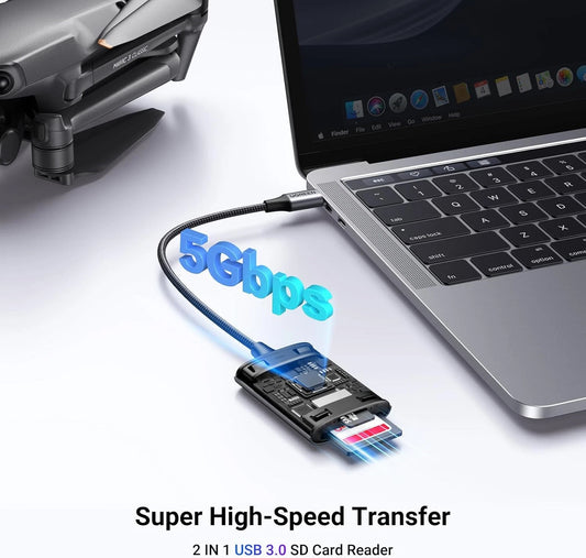 Čitač kartica USB-C UGREEN CM401, SD - microSD, Sivi
