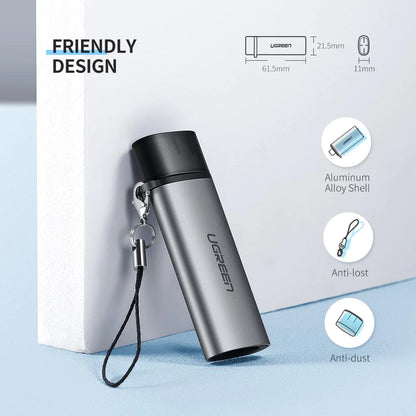 Čitač kartica USB-C UGREEN CM184, SD - microSD, Sivi