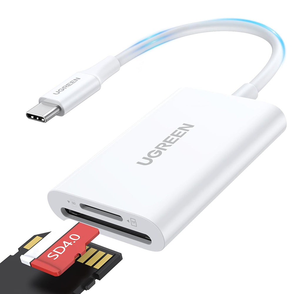 Čitač kartica USB-C UGREEN CM265, SD - microSD, Bijela