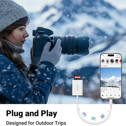 Čitač kartica USB-C UGREEN CM265, SD - microSD, Bijela