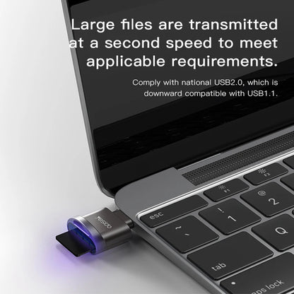 Čitač kartica USB-C Yesido GS19, USB-A (OTG) - microSD, Siva