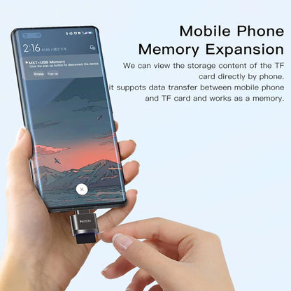 Čitač kartica USB-C Yesido GS19, USB-A (OTG) - microSD, Siva