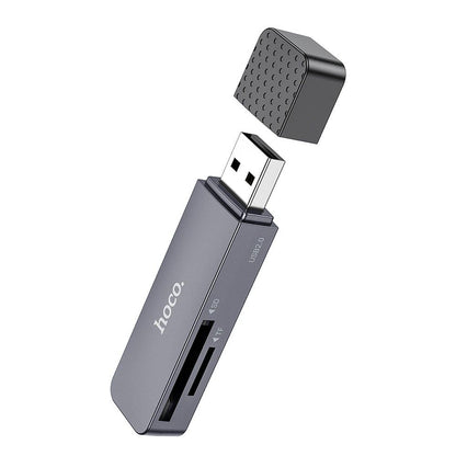 Čitač kartica USB HOCO HB45, SD - microSD, Sivi