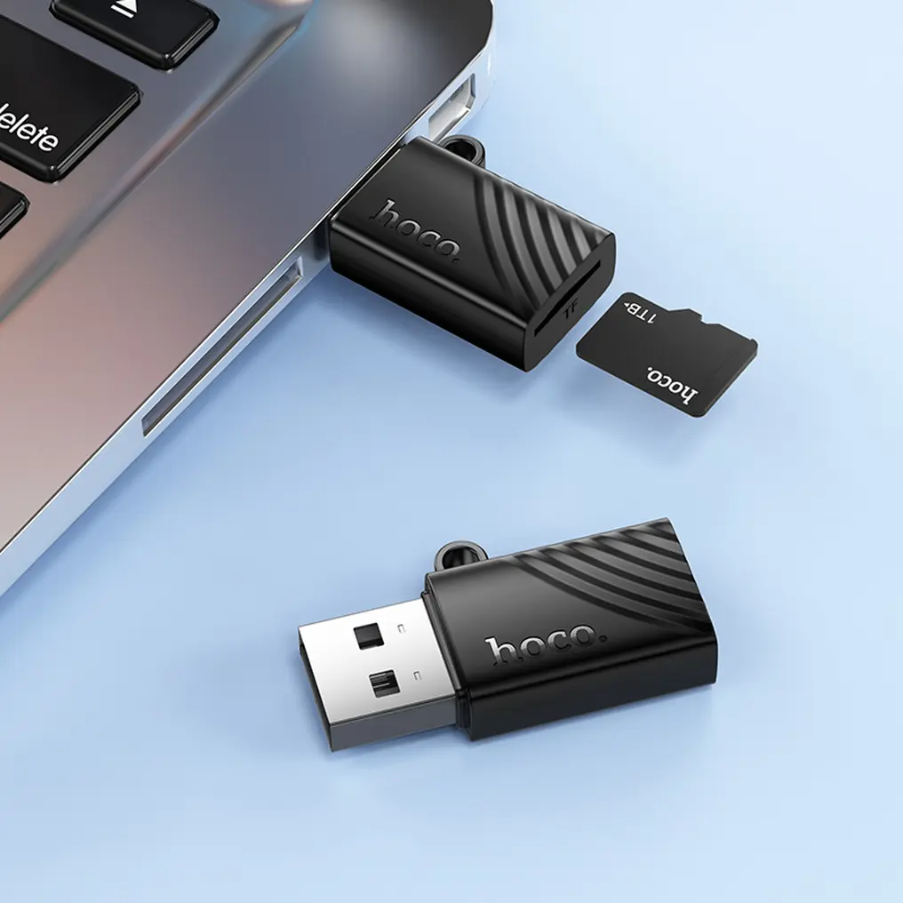 USB čitač kartica HOCO HB53, microSD, Crna