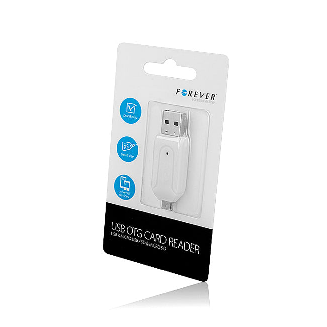 USB / microUSB čitač kartica Forever, SD - microSD, Bijela