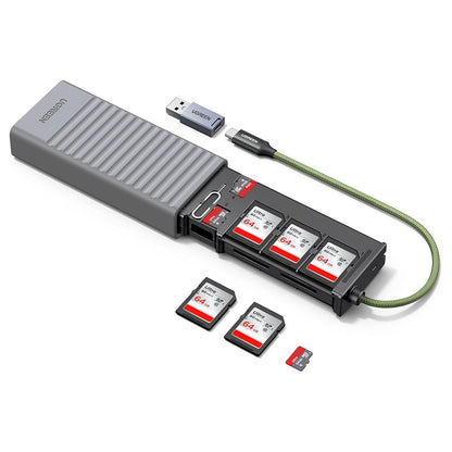 Čitač kartica USB / USB-C s organizatorom UGREEN CM856 (55899), 2 x SD - microSD, Sivi