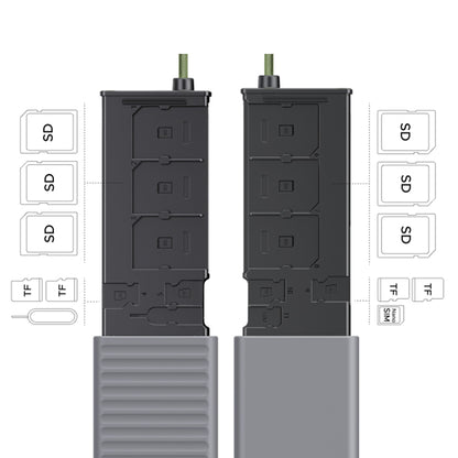 Čitač kartica USB / USB-C s organizatorom UGREEN CM856 (55899), 2 x SD - microSD, Sivi