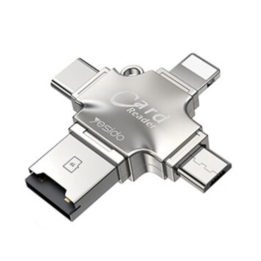 Čitač kartica USB / USB-C / Lightning / microUSB Yesido GS13, microSD, Srebrni
