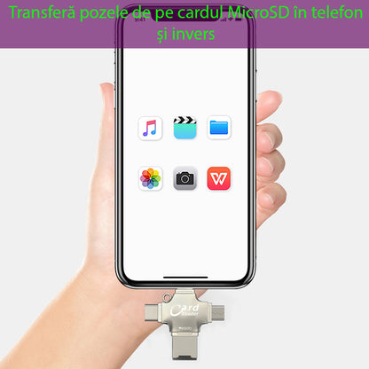 Čitač kartica USB / USB-C / Lightning / microUSB Yesido GS13, microSD, Srebrni