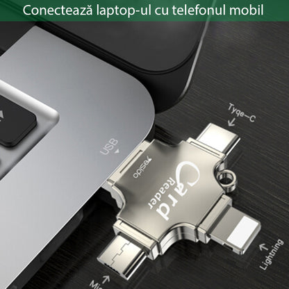 Čitač kartica USB / USB-C / Lightning / microUSB Yesido GS13, microSD, Srebrni