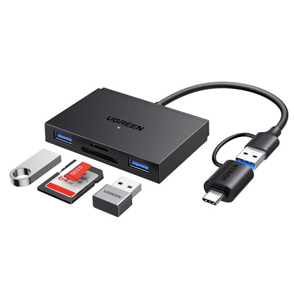 Čitač kartica USB / USB-C UGREEN CM812 (45167), SD - microSD - 2 x USB-A, Crni